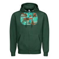 Sports Green leopard turquoise glitter background Zipper Hoodie - AdoDesignShop