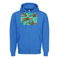 True Royal leopard turquoise glitter background Zipper Hoodie - AdoDesignShop