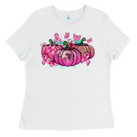 White Cancer pumpkins Cancer Awareness Ladies Tee - HowdyJamesFarm