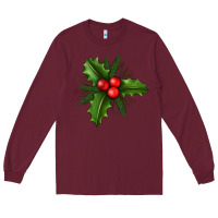 Burgundy Mistletoe Long Sleeve Tee - BundleAndBundleShop