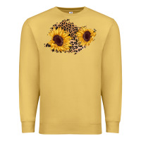 Antique Gold sunflower leopard patch Premium Sweatshirt - AdoDesignShop