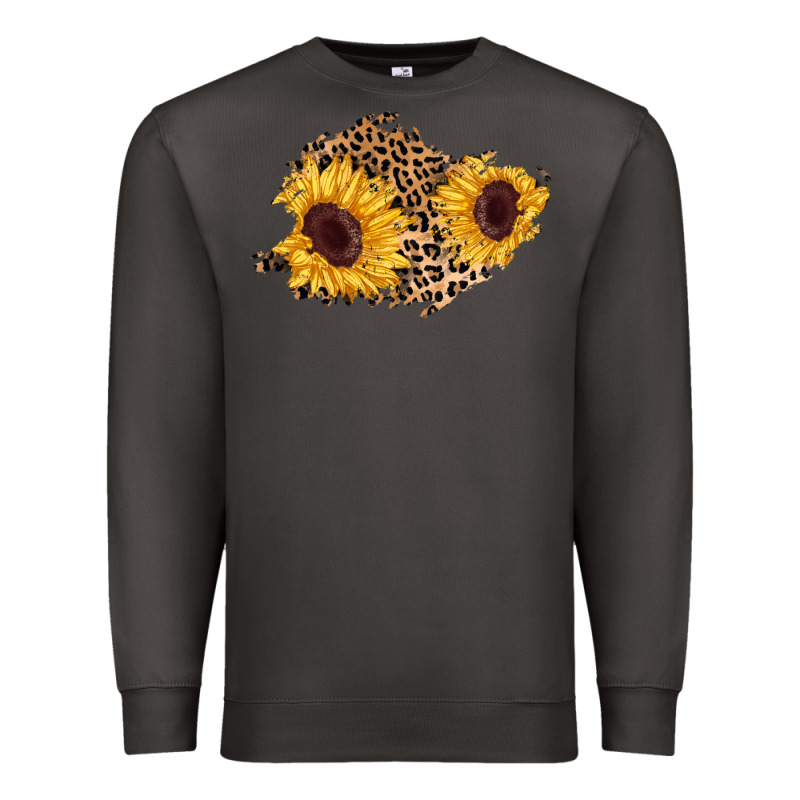 Sunflower Leopard Patch Premium Sweatshirt by AdoDesignShop | Teevron
