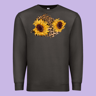 Sunflower Leopard Patch Premium Sweatshirt Designed By Adodesignshop