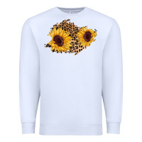 White sunflower leopard patch Premium Sweatshirt - AdoDesignShop