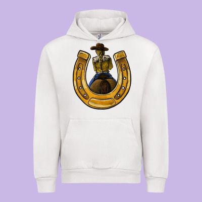 Horseshoe And Cowgirl Urban Hoodie Designed By Jahusdesignshop