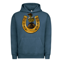 Pigment Midnight Navy horseshoe and cowgirl Urban Hoodie - JahusDesignShop