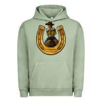 Pigment Oil Green horseshoe and cowgirl Urban Hoodie - JahusDesignShop