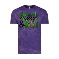 Cloud Purple St. Patrick's Day Shamrock and roll Vintage Tee - OliviaCreatesArt