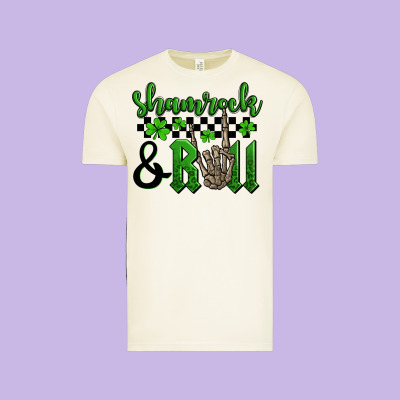St. Patrick's Day Shamrock And Roll Vintage Tee Designed By Oliviacreatesart