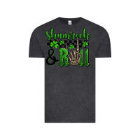 Vintage Black St. Patrick's Day Shamrock and roll Vintage Tee - OliviaCreatesArt