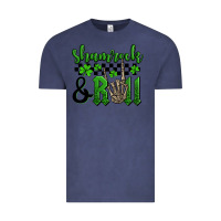 Vintage Denim St. Patrick's Day Shamrock and roll Vintage Tee - OliviaCreatesArt