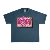 Midnight Navy Hope Breast Cancer Urban Heavy Tee - FaDigitalArtStudio
