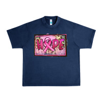 Navy Hope Breast Cancer Urban Heavy Tee - FaDigitalArtStudio
