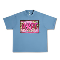 Pebble Blue Hope Breast Cancer Urban Heavy Tee - FaDigitalArtStudio