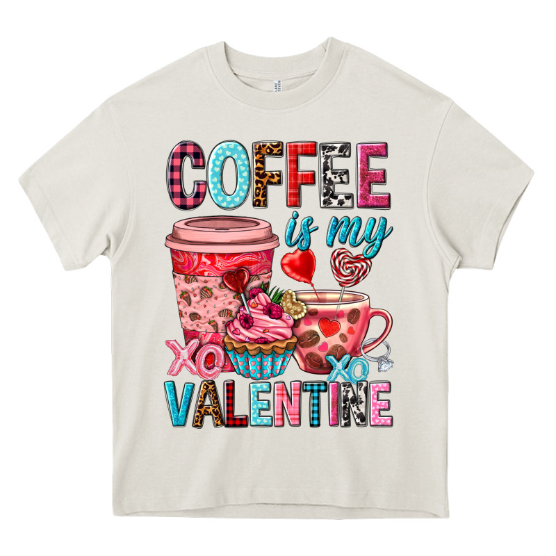 Coffee Is My Valentine Valentine's Day Heavy Core Tee by HowdyJamesFarm | Teevron