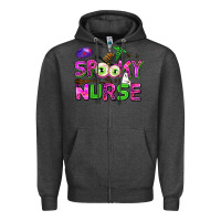 Charcoal Heather spooky nurse Zipper Hoodie - AdoDesignShop