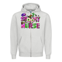 Dove Grey spooky nurse Zipper Hoodie - AdoDesignShop