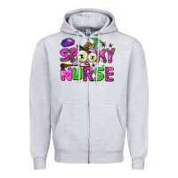 Heather Grey spooky nurse Zipper Hoodie - AdoDesignShop