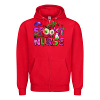 Red spooky nurse Zipper Hoodie - AdoDesignShop