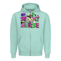 Seafoam spooky nurse Zipper Hoodie - AdoDesignShop