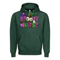Sports Green spooky nurse Zipper Hoodie - AdoDesignShop
