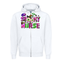 White spooky nurse Zipper Hoodie - AdoDesignShop
