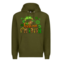 Army Green kiss me im irish st patricks lip stain Premium Hoodie - LillyAllenDesigns