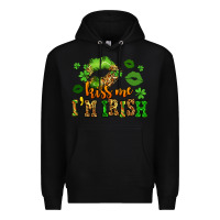 Black kiss me im irish st patricks lip stain Premium Hoodie - LillyAllenDesigns