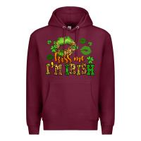 Burgundy kiss me im irish st patricks lip stain Premium Hoodie - LillyAllenDesigns