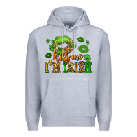 Heather Grey kiss me im irish st patricks lip stain Premium Hoodie - LillyAllenDesigns