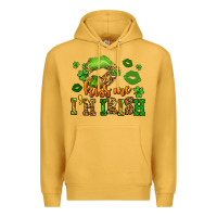 Mustard kiss me im irish st patricks lip stain Premium Hoodie - LillyAllenDesigns