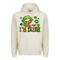Oatmeal Heather kiss me im irish st patricks lip stain Premium Hoodie - LillyAllenDesigns