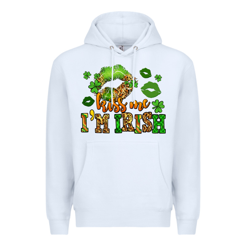 Kiss Me Im Irish St Patricks Lip Stain Premium Hoodie by LillyAllenDesigns | Teevron