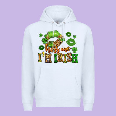 Kiss Me Im Irish St Patricks Lip Stain Premium Hoodie Designed By Lillyallendesigns