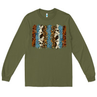 Army Green tool leather leopard cowhide backround Long Sleeve Tee - RanaPortraitStore