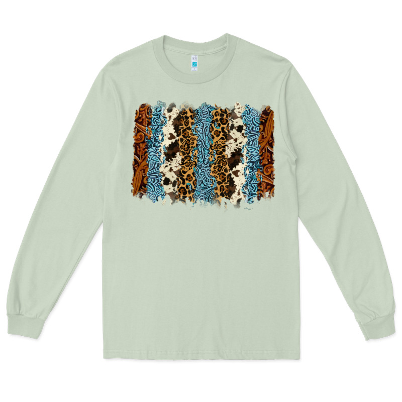 Tool Leather Leopard Cowhide Backround Long Sleeve Tee by RanaPortraitStore | Teevron