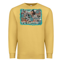 Antique Gold cross western background Premium Sweatshirt - AdoDesignShop