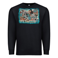 Black cross western background Premium Sweatshirt - AdoDesignShop