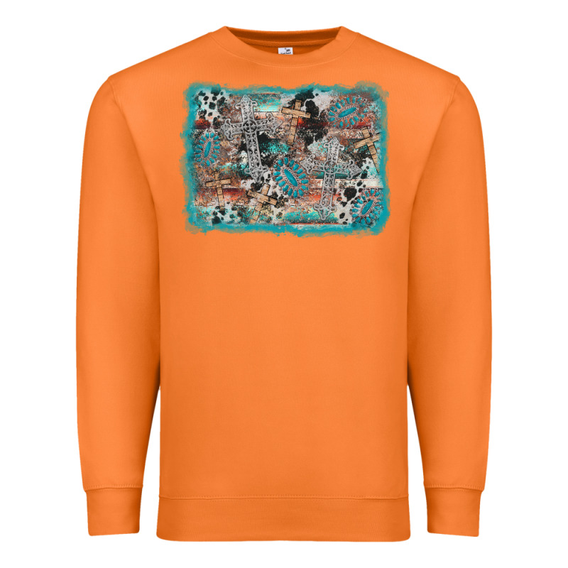 Cross Western Background Premium Sweatshirt by AdoDesignShop | Teevron