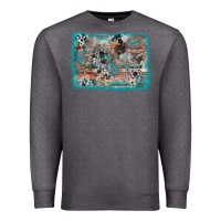 Charcoal Heather cross western background Premium Sweatshirt - AdoDesignShop