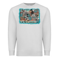Dove Grey cross western background Premium Sweatshirt - AdoDesignShop