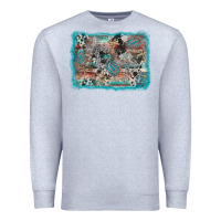 Heather Grey cross western background Premium Sweatshirt - AdoDesignShop