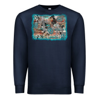 Navy cross western background Premium Sweatshirt - AdoDesignShop