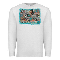 Oatmeal Heather cross western background Premium Sweatshirt - AdoDesignShop