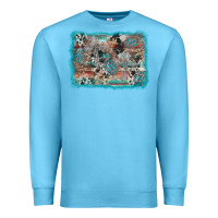 Ocean Blue cross western background Premium Sweatshirt - AdoDesignShop