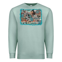 Seafoam cross western background Premium Sweatshirt - AdoDesignShop
