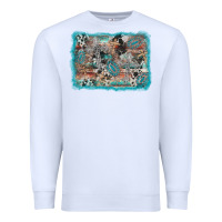White cross western background Premium Sweatshirt - AdoDesignShop
