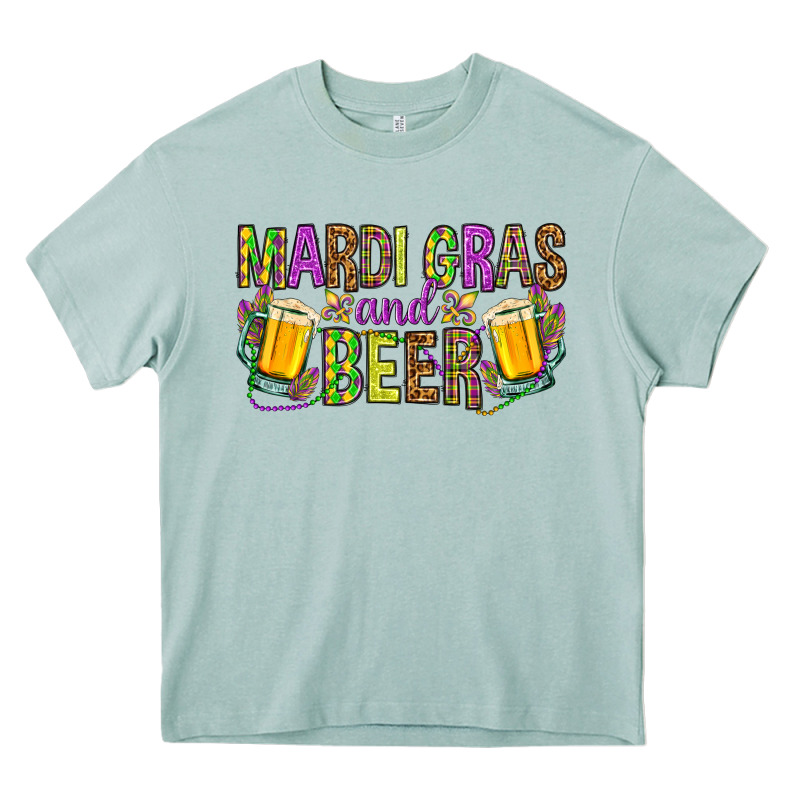 Mardi Gras And Beer Hjf Heavy Core Tee by HowdyJamesFarm | Teevron