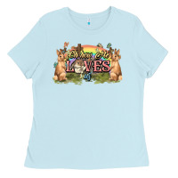 Baby Blue Oh how he loves us cross Easter Day Ladies Tee - HowdyJamesFarm