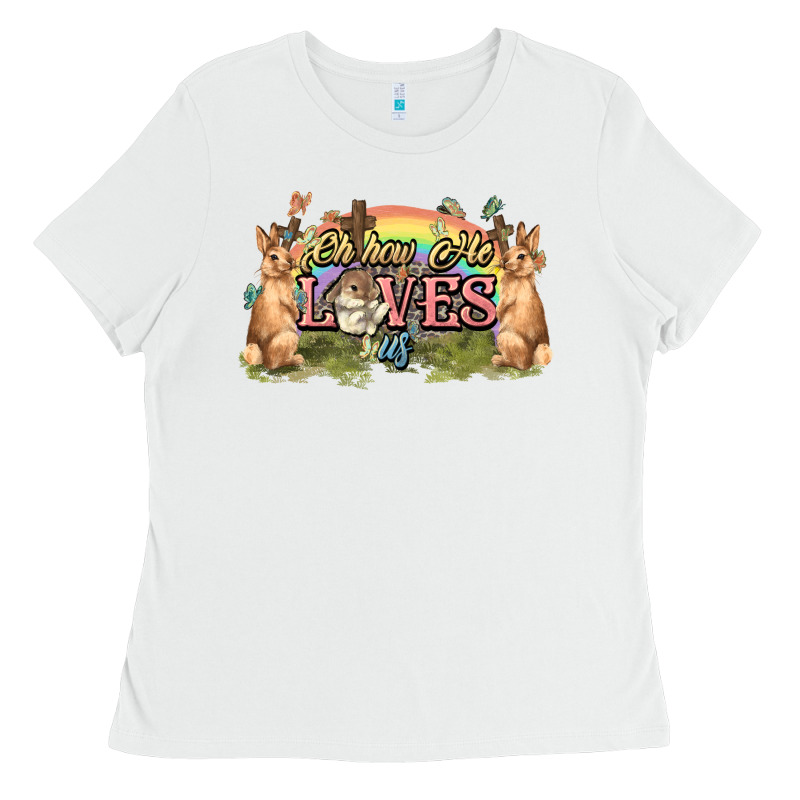 Oh How He Loves Us Cross Easter Day Ladies Tee by HowdyJamesFarm | Teevron